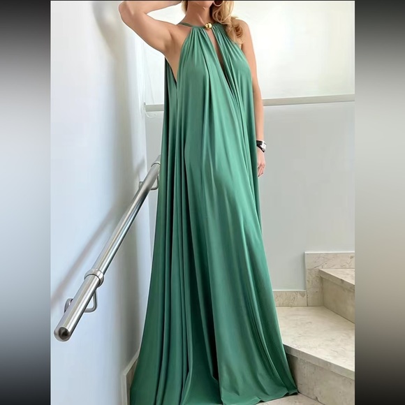Boho party formal spring summer halter maxi dress - Picture 6 of 11